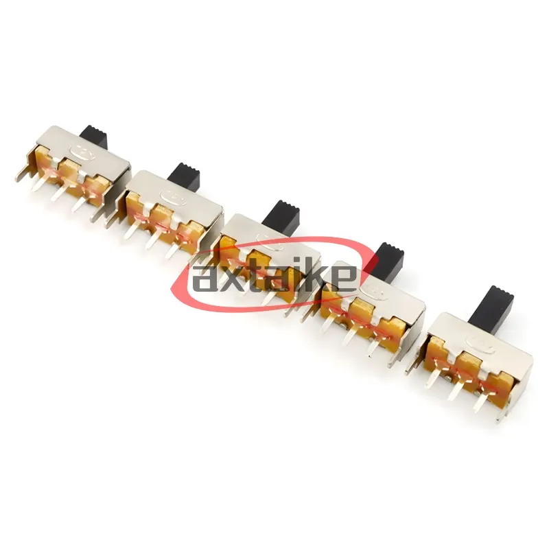 20PCS Sliding Switch SS12F44 1P2T 3Pin With Fixed Feet SS-12F44G3/4/5/6 Vertical Toggle Switch Handle Length 3mm 4mm 5mm 6mm