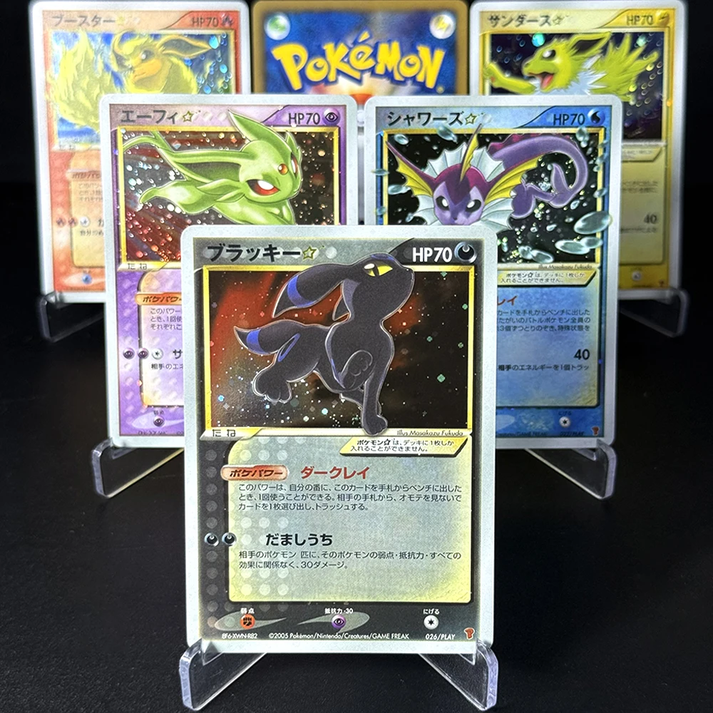 PKM ptcg Rare Foil Game Cards Japenese Proxy Cards Espeon  Flareon Jolteon Umbreon Vaporeon Gold Star collect gifts toys cards