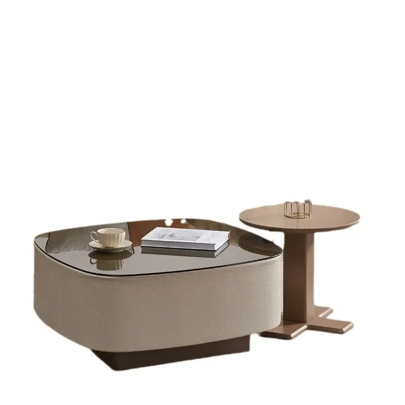 

Light luxury rock slab cream modern minimalist living room household small apartment combination coffee tables