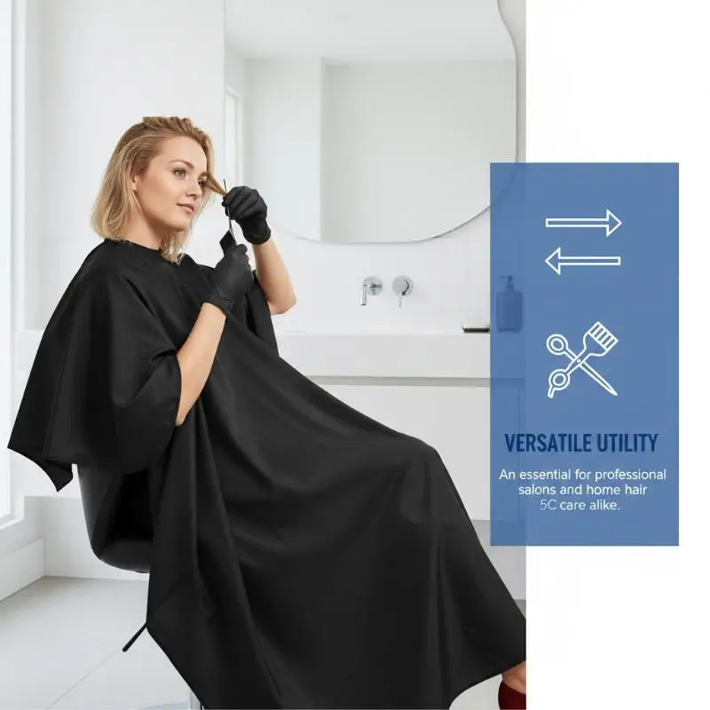 Professional Hairdressing Hair Cutting Cape With Adjustable Snap Closure Salon Barber Cape 140*120cm Waterproof Hairdressing
