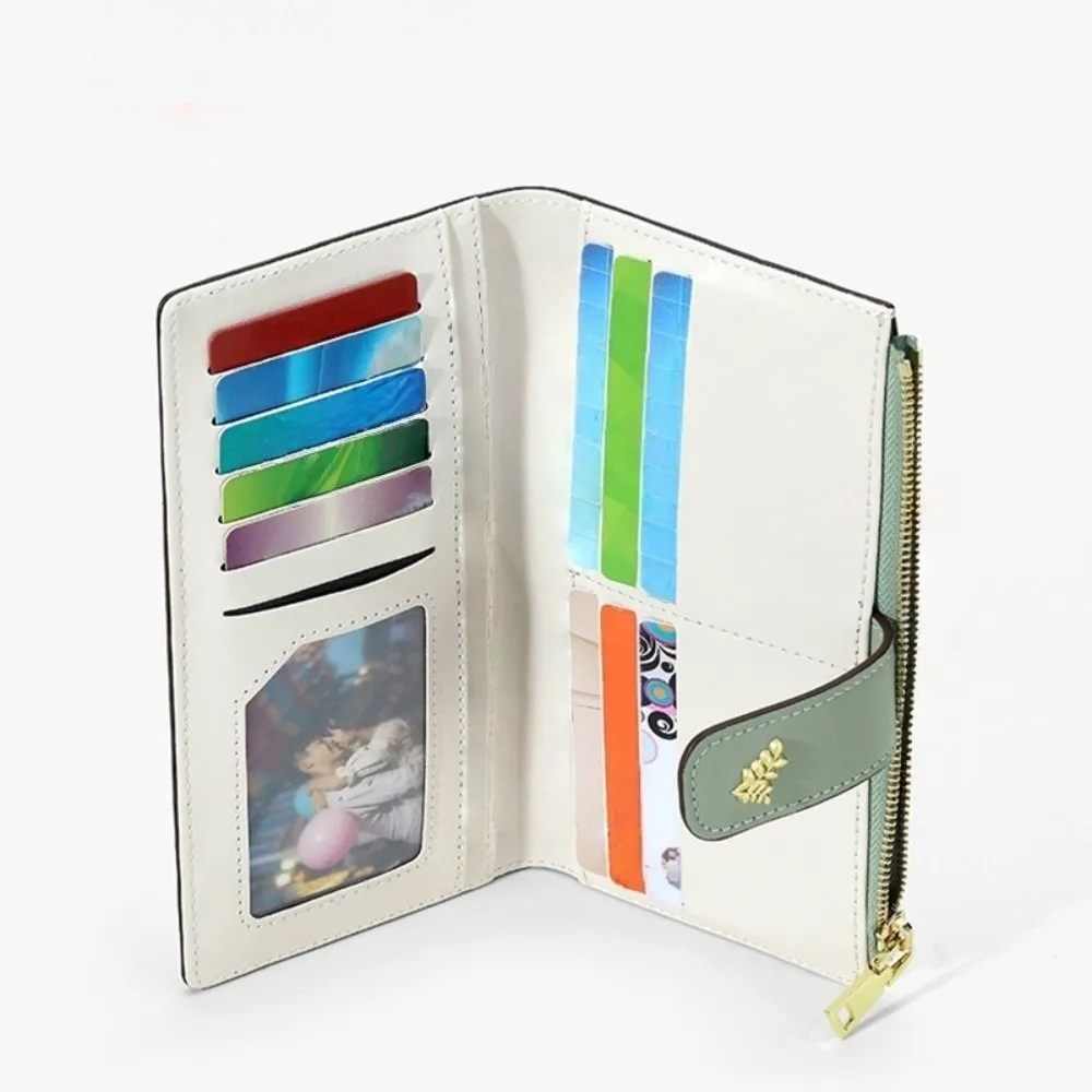 Simple Waterproof Long Folding Wallet Lightweight PU Leather Money Purse Bag Zipper Handheld Check Credit Card Bag Male