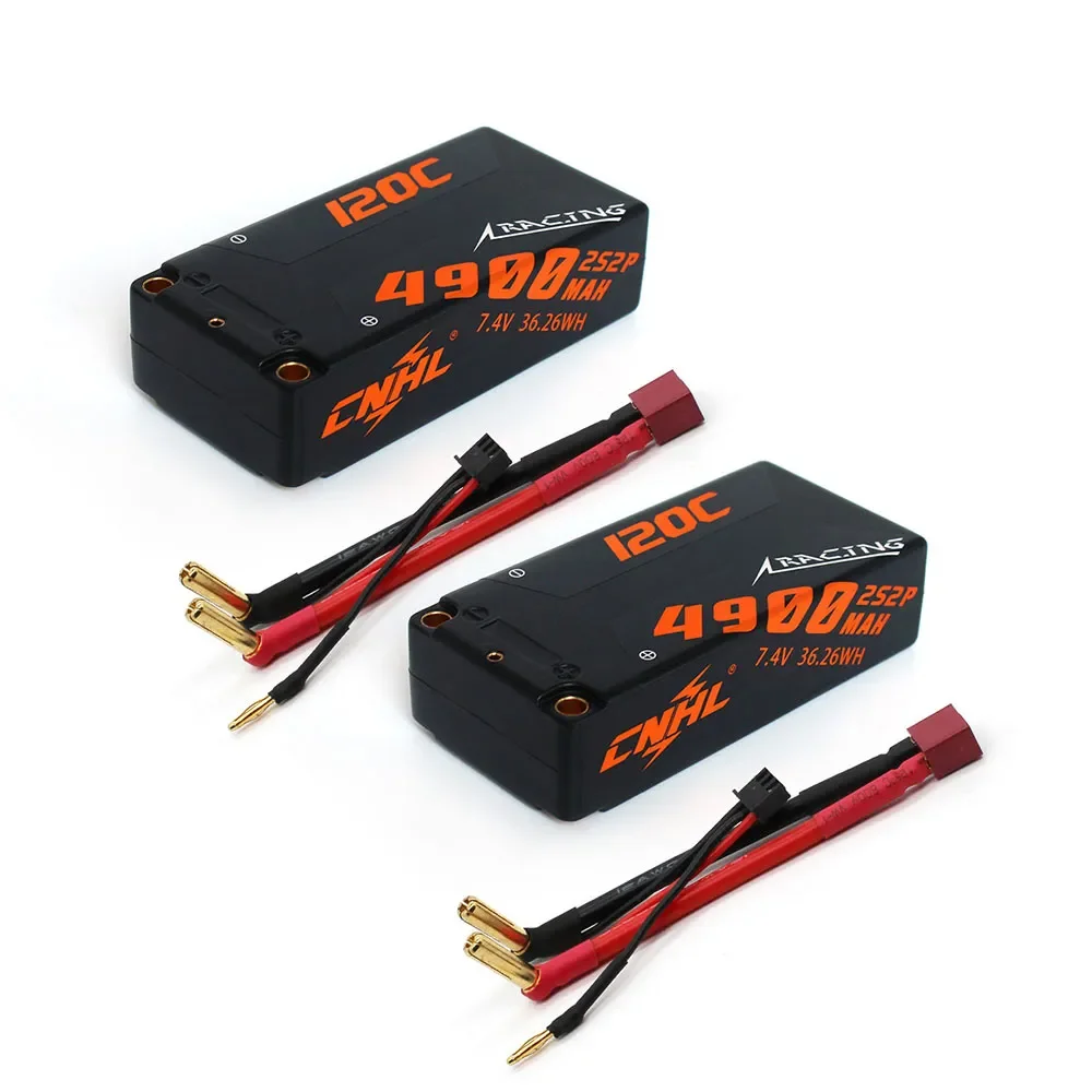 

2PCS 2S Shorty Lipo Battery 7.4V 4900mAh 120C HardCase With Deans T Plug For RC Drift Car Truck Tank Vehicle Truggy Buggy