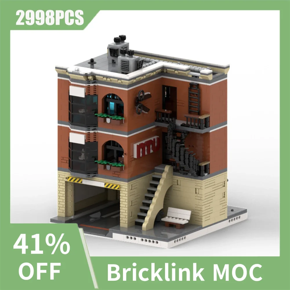 

2998PCS City Hot Selling Street View Moc Modular Newsletter with Haircut model DIY creative ideas Child Toy birthday Gift Blocks