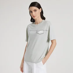 BC1093 Luxury Women's Clothing Merino 70% Wool 30% Silk Ladies Woolen Clothes Knitted tshirts