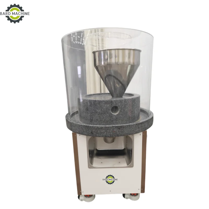 Multi-Function Commercial Matcha Stone Mill, Transparent Anti-Splash Cover Design For Clean Commercial Dry Tea Grinding Workflow