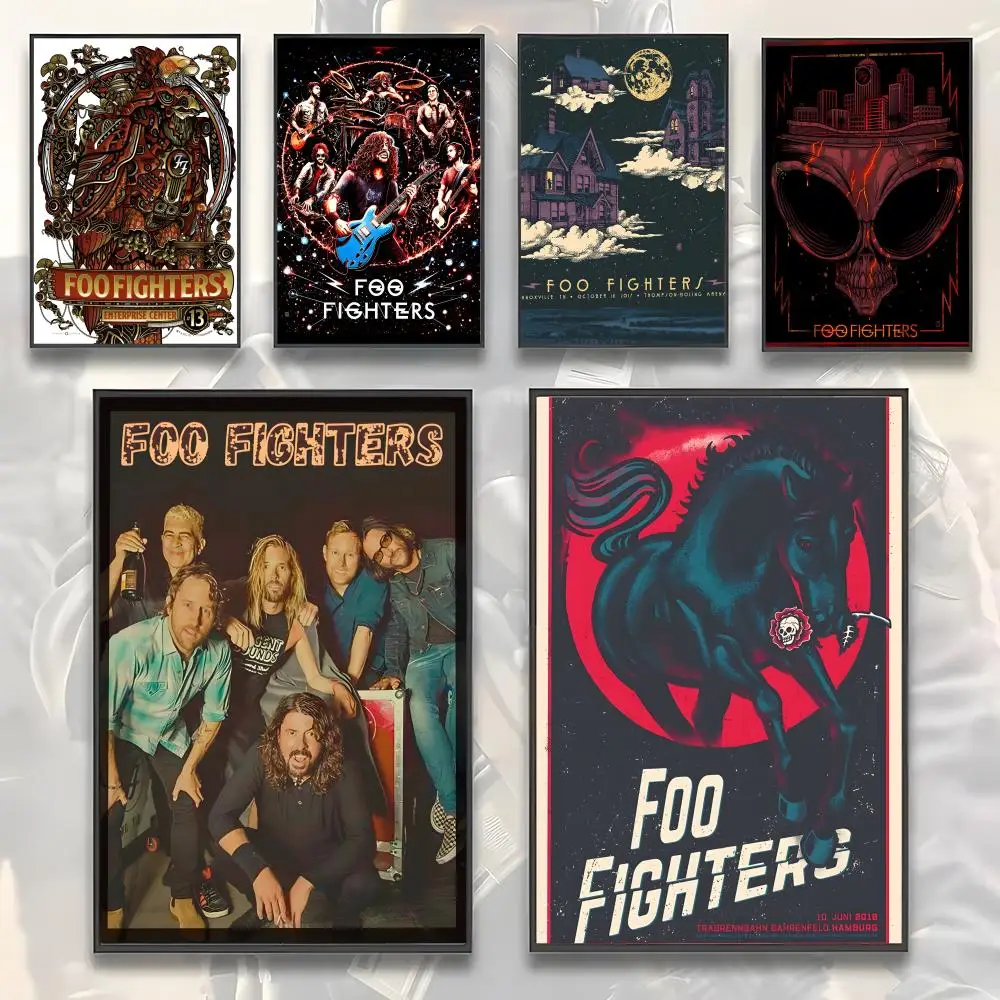 Poster Premium PP Wall Decal - Peel & Stick, HD Print, Waterproof Home Decor World-renowned Rock Band Foo Fighters-Music