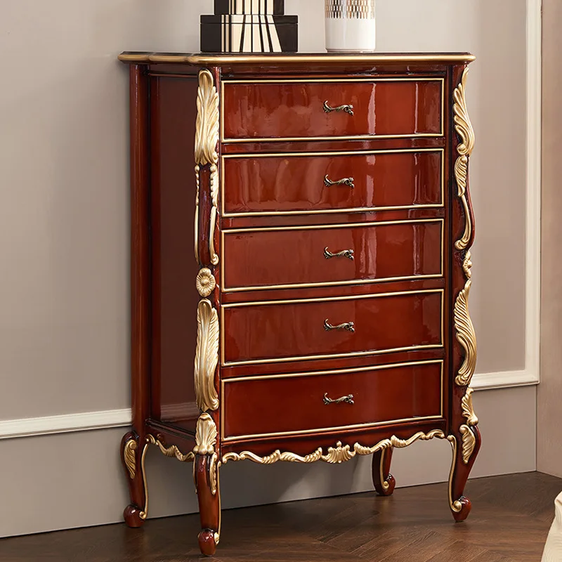 European-style , reddish-brown chest of drawers, porch cabinets, storage cabinets, storage, foyer cabinets, furniture