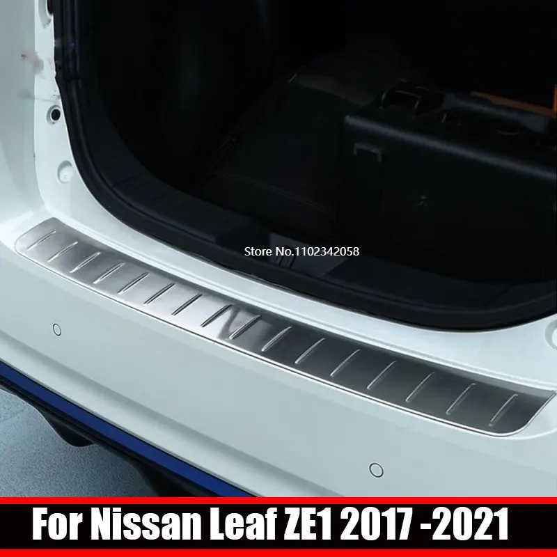 Fit For Nissan Leaf ZE1 2017 18 19 20 2021 Rear Bumper Protection Sill Outside Trunk Step Panel Sill Plate Decorate Accessories