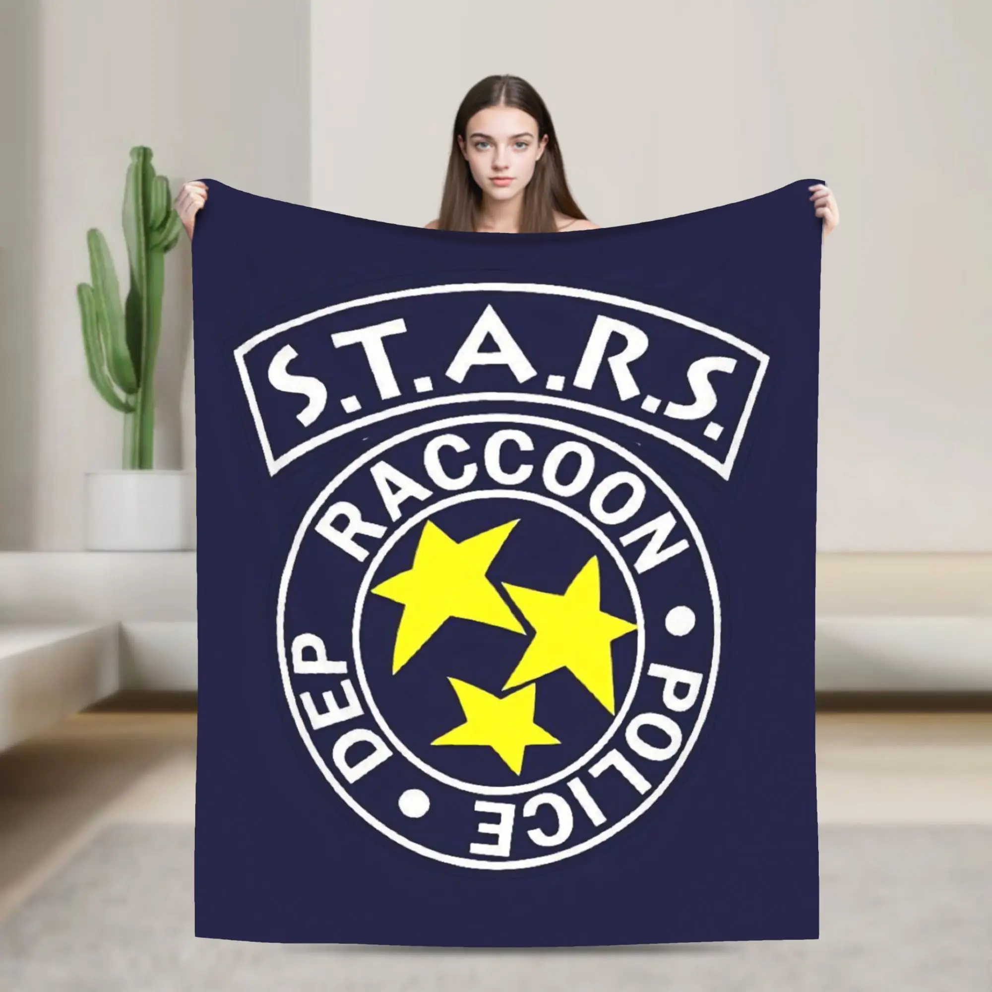 

STARS RACOON POLICE Blanket Quality Warm Soft Throw Blanket Winter Picnic Outdoor Fashion Bedspread