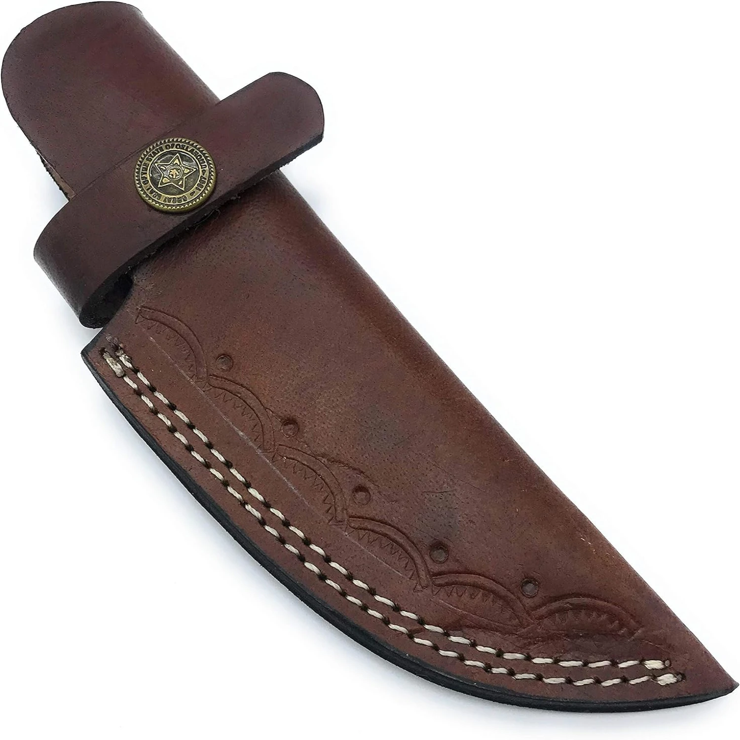 

Long Handmade Premium Quality Custom Leather Sheath for 4" Cutting Blade Knife: Durable Authentic Rustic Cowhide, Unique Exquisi