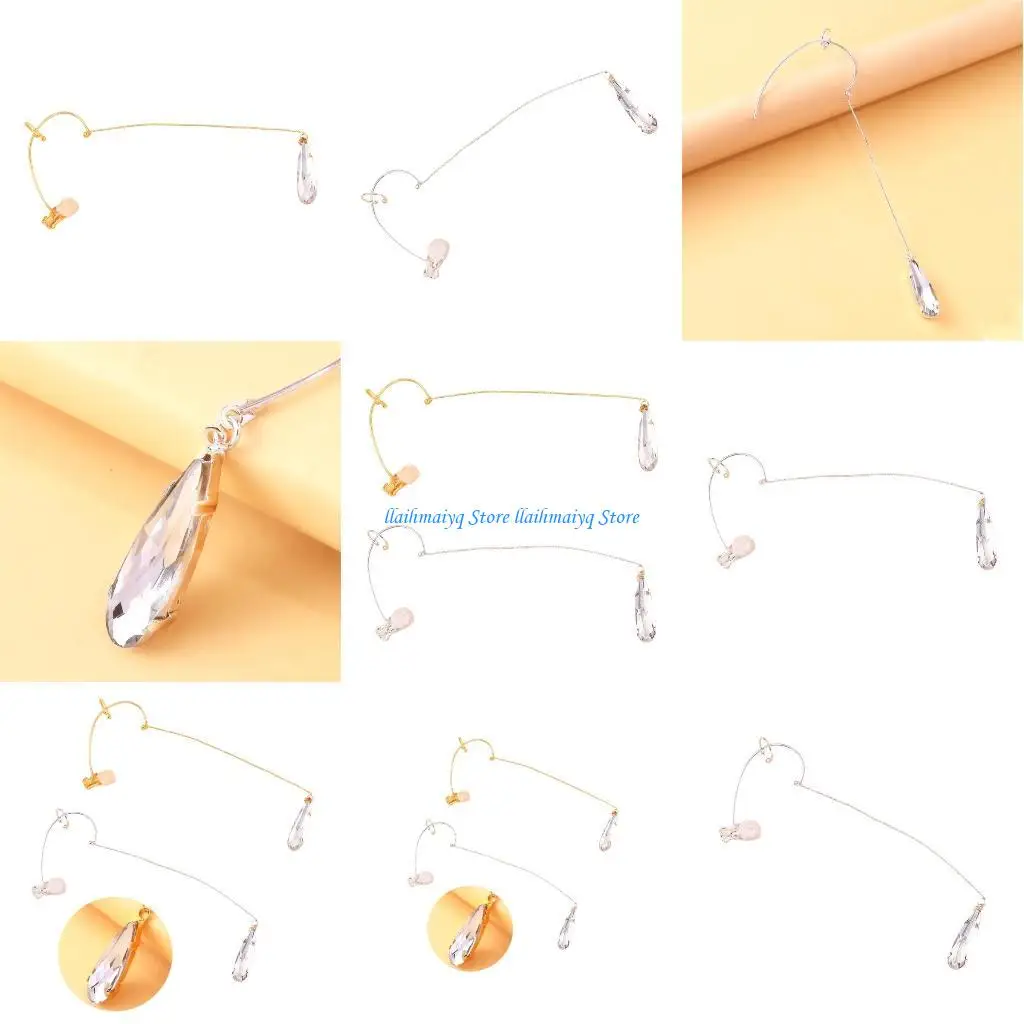 

573B Sparkling Crystal Accented Drop Earrings for Stylish Women Lightweight and Versatile Ear Pendant Styling Options