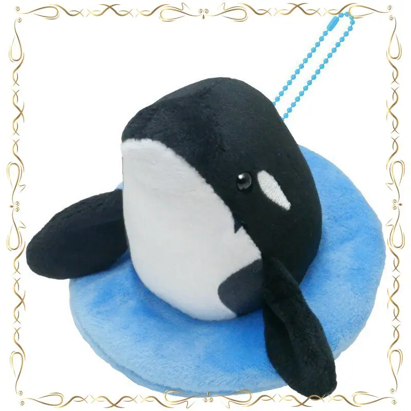

Gashapon Killer Whale Dolphins Surface on The Surface of The Water Marine Life Soft Doll Keychain Doll