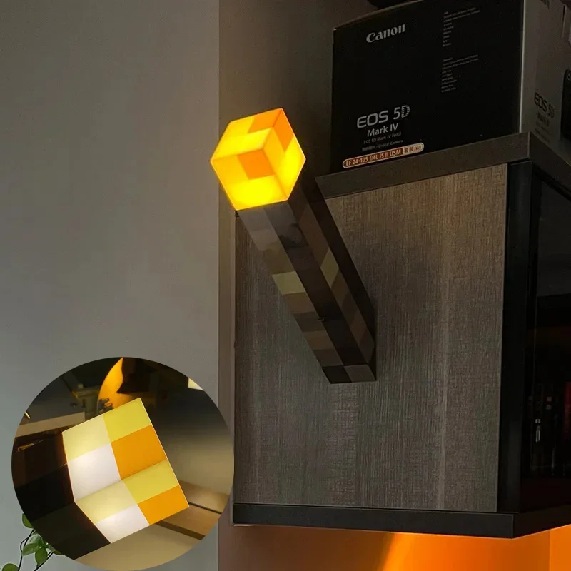 

Creative Brownstone Torch Lamp Usb Rechargeable Game Ore Night Light for Living Room Party Gaming Room Decoration Children Gifts