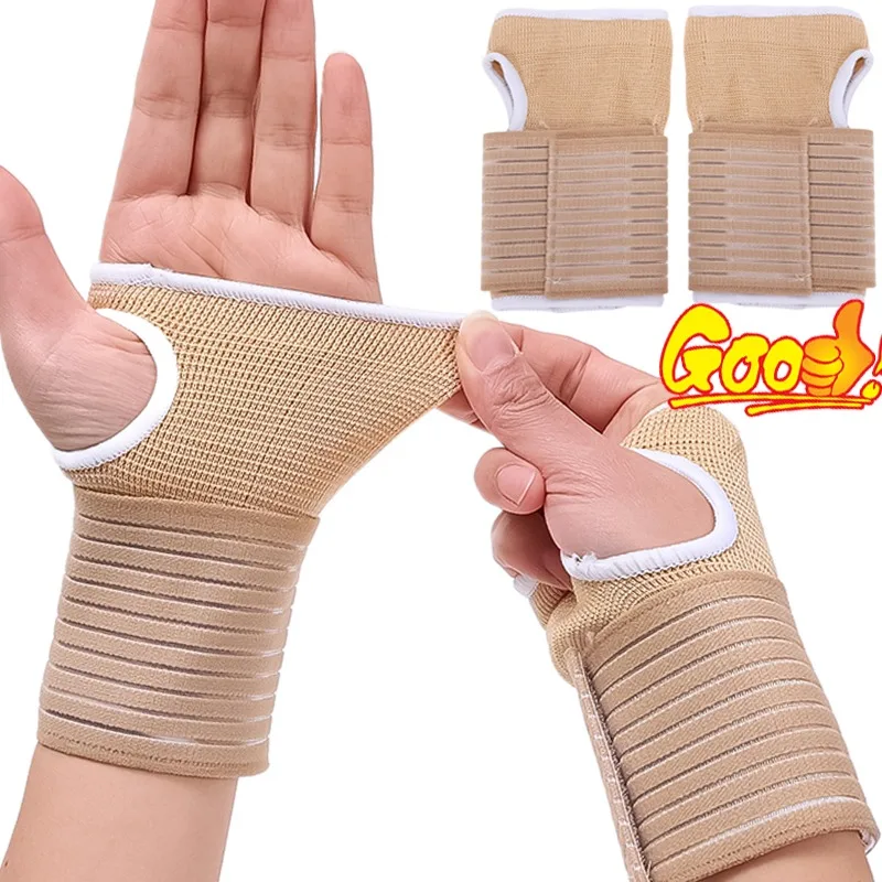 1/2Pairs Elastic Bandage Wrist Guard Support Arthritis Sprain Band Carpal Protector Hand Brace Accessories Sports Wristband