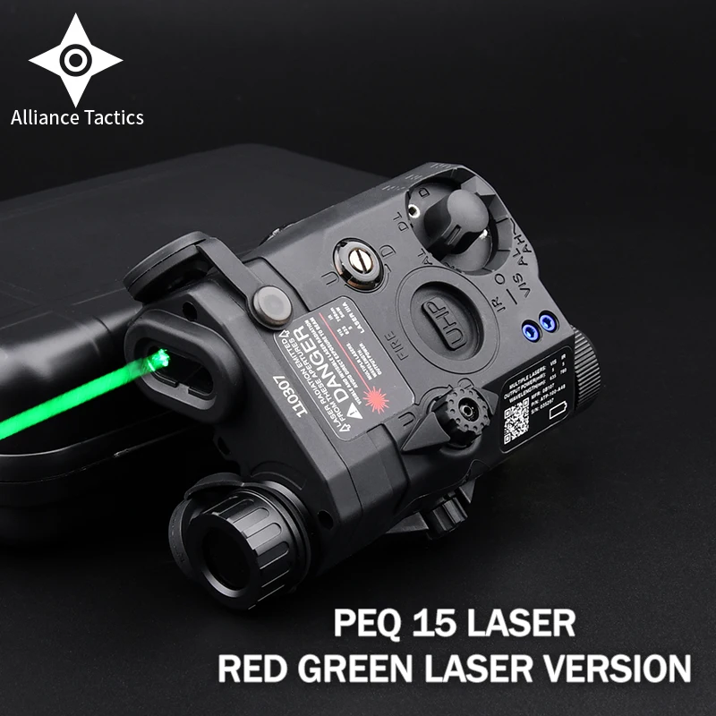 PEQ-15 Tatical Red Green Dot Dual Beam Laser Sight AN No Light IR Fit 20mm Picatinny Rail UHP Airsoft Weapon Hunting Indicator