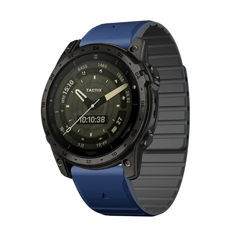 Suitable For Garmin Fenix5/5X/6X/7X Garmin Two-Color Silicone Magnetic Strap 22Mm Quick Release Strap Durable Easy Install