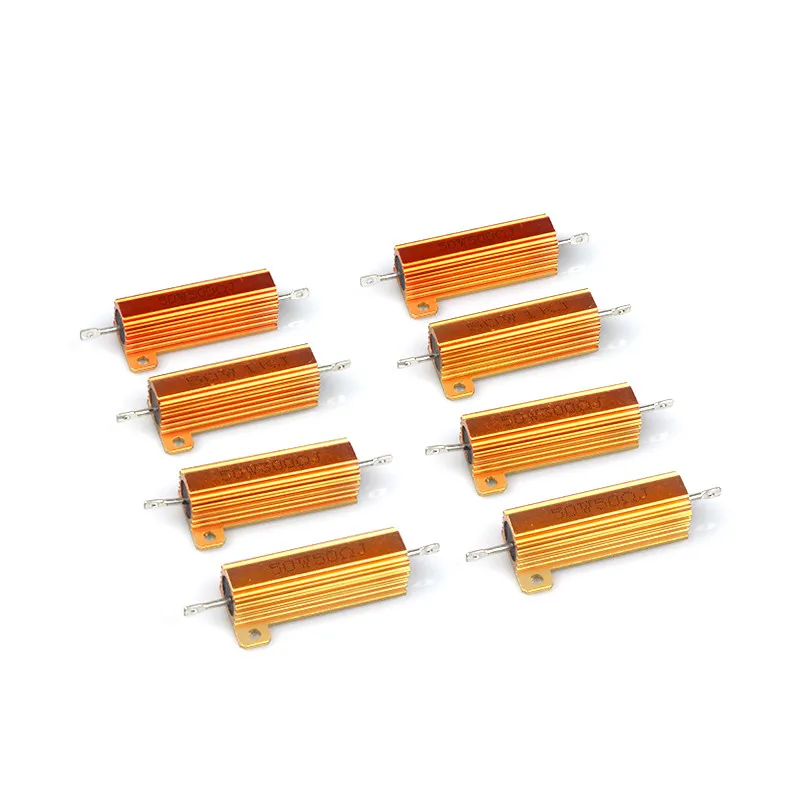 1pcs 10W 25W 50W  RX24 Aluminum Power Metal Shell Case Wirewound Resistor  0.1 0.5 1 1.5 2 6 8 10 20 100 150 200 300 1K 10K ohm