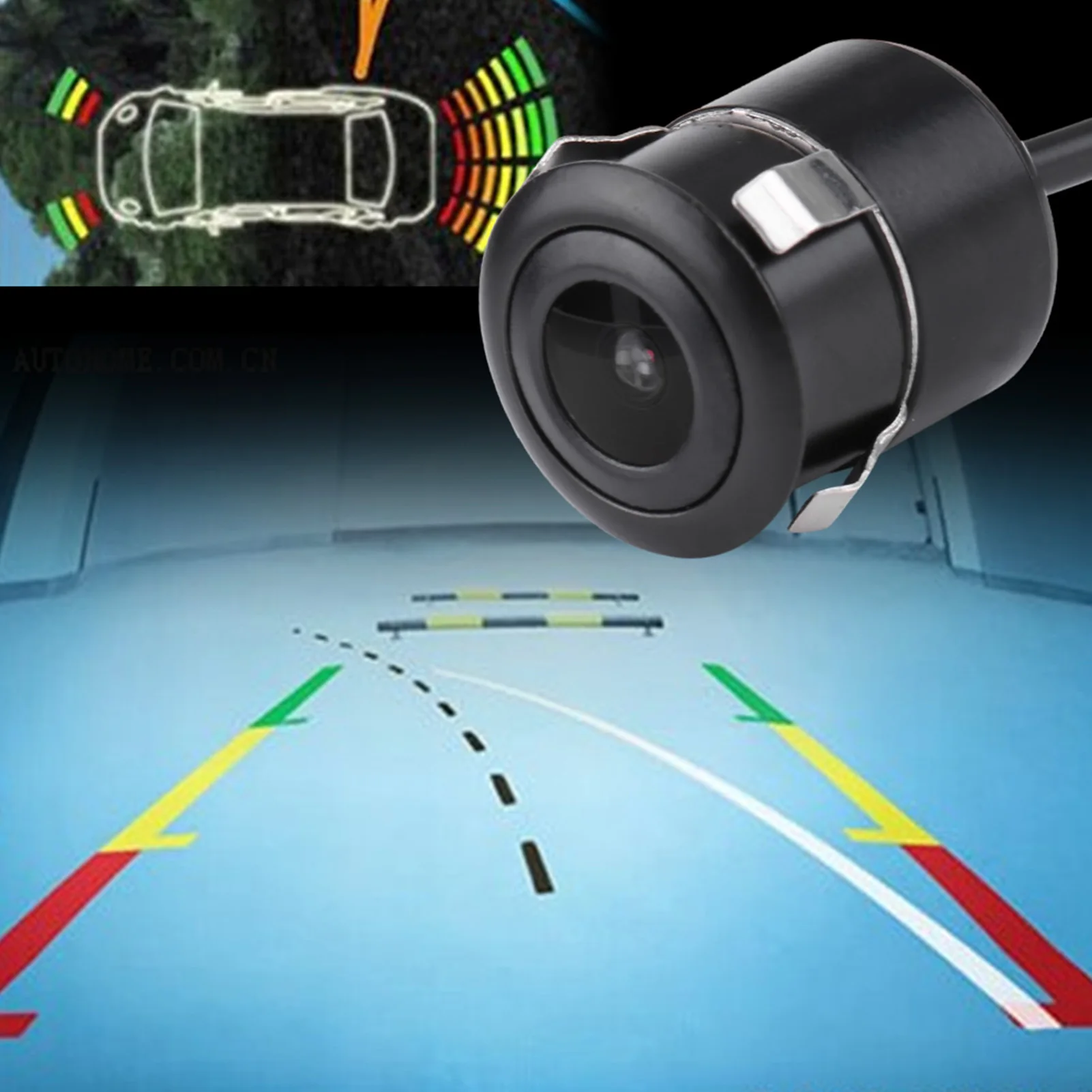 Colorful Display Reverse Camera 18.5mm HD Low Light Night Version Car Reverse Backup Rear View Camera Colorful Display NTSC/PAL