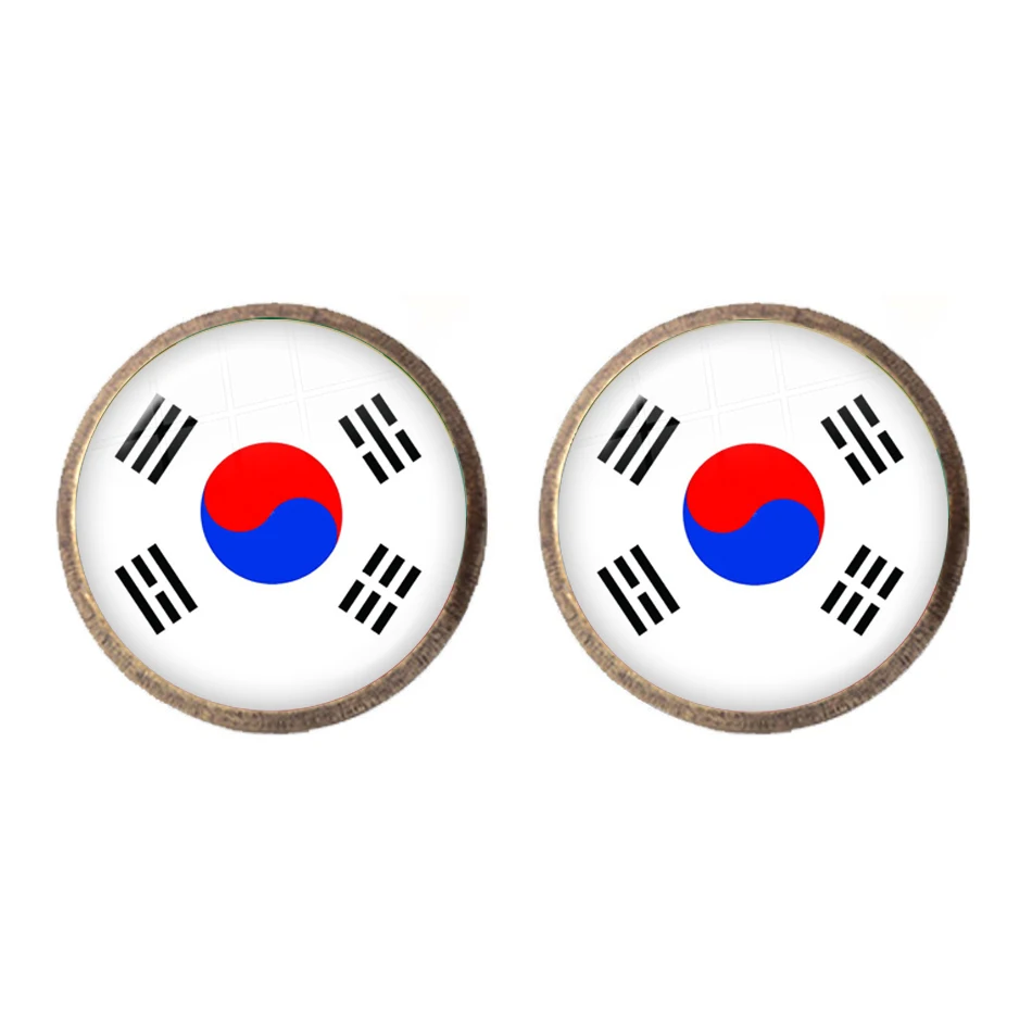 Flaga narodowa stadniny kolczyki szklane Korea,Serbia, rosja, słowenia, argentyna, stany zjednoczone, turcja, hiszpania, dominika biżuteria dla kobiet — zdjęcie 4