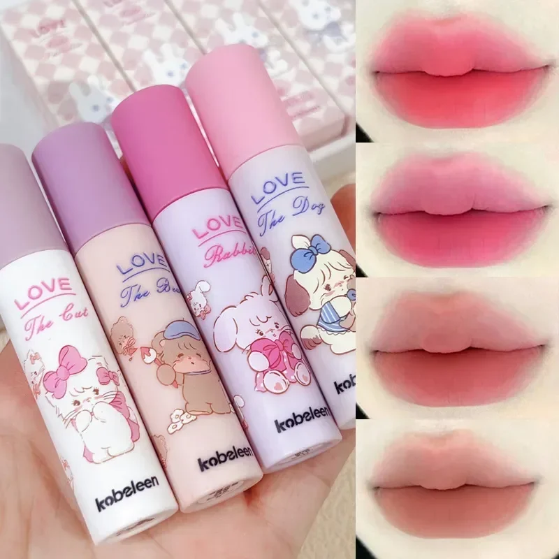 Cute Lipstick Long Lasting Non-stick Cup Waterproof 4 Colors Gloss Velvet Lip Lovely Rabbit Beauty Red Lip Tint Makeup Cosmetic