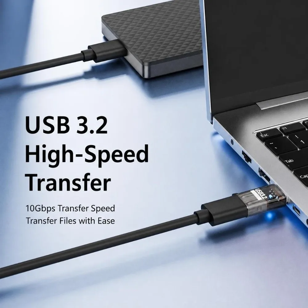 Transparent USB Male To Female Adapter High Speed Plastic USB Adapter 60W OTG Function USB Extension Adapter Vehicle Connection