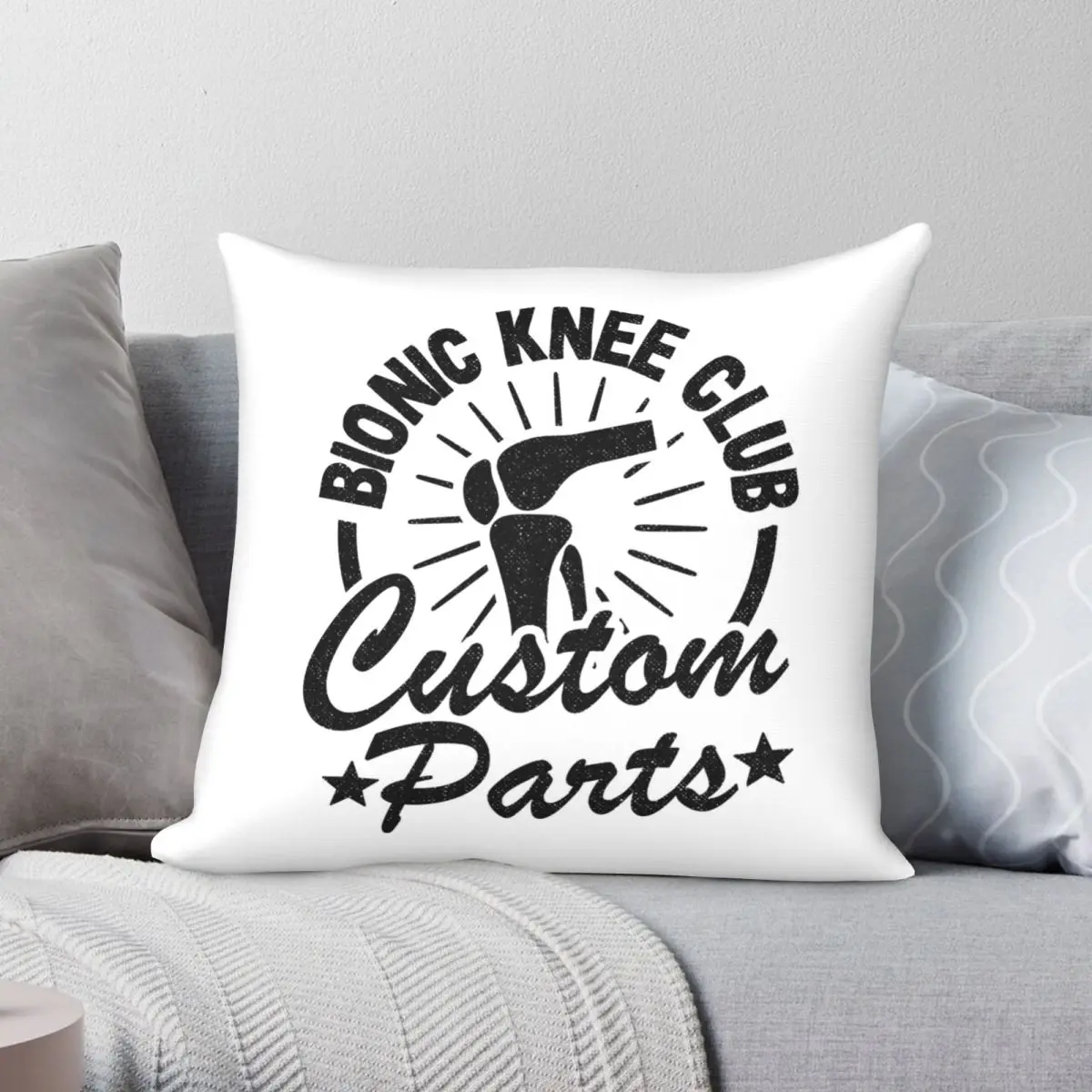 Knee Surgery Bionic Knee Club Pillowcase Polyester Linen Velvet Creative Zip Decor Home Cushion Cover