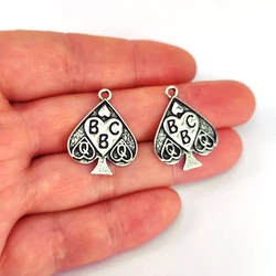 5pcs Spade Red Peach Spade Q pendant charms DIY