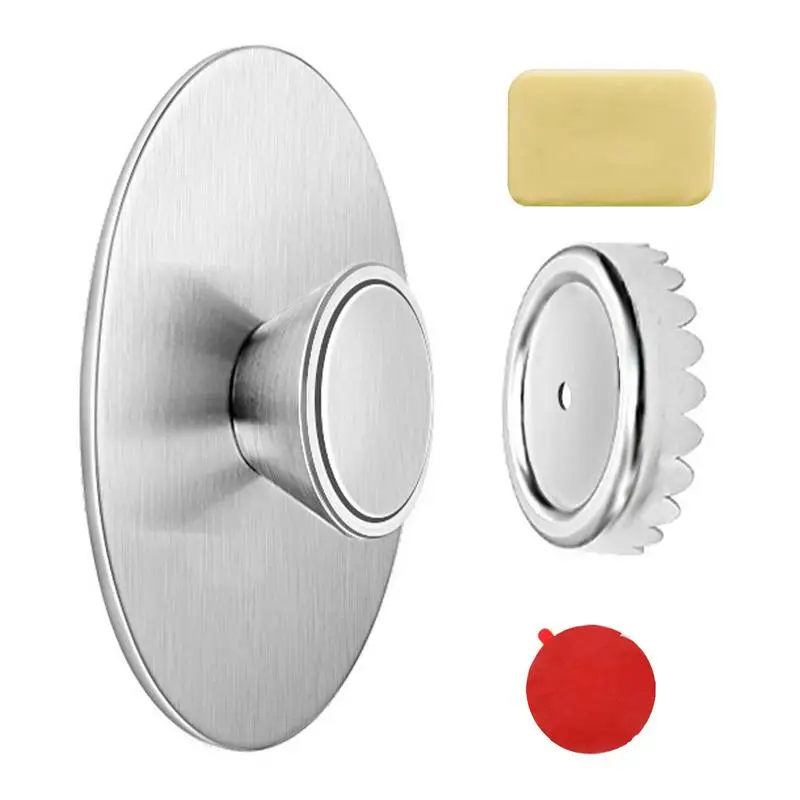 Stainless Steel Suction Cup Soap Hanger Magnetic Wall-mounted Removable Soap Dish for Bathroom Toilet Kitchen Sink Accessories