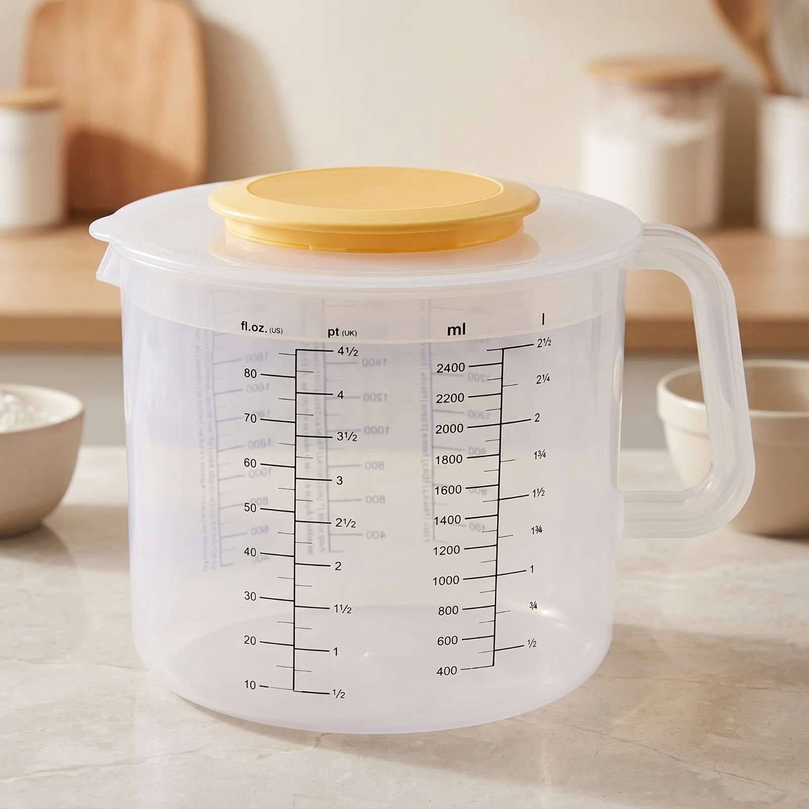 Measuring Cup with Lid Easy to Read Graduated Pitcher with Handle Measuring Pitcher with Handle Large-Capacity Container