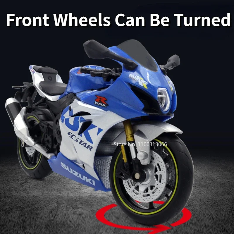 1/12 suzuki gsx r1000r ralloy Druckguss Automodell Motorrads pielzeug mit Stoß dämpfung Fahrzeug modell für Jungen Weihnachts geschenke