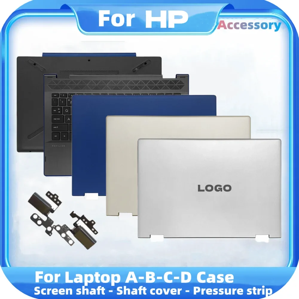 NEW LCD Back Cover For HP Pavilion X360 14-CD TPN-W131 Palmrest With Keyboard Bottom Case LCD Hinges Cover Touch/No Touch Blue