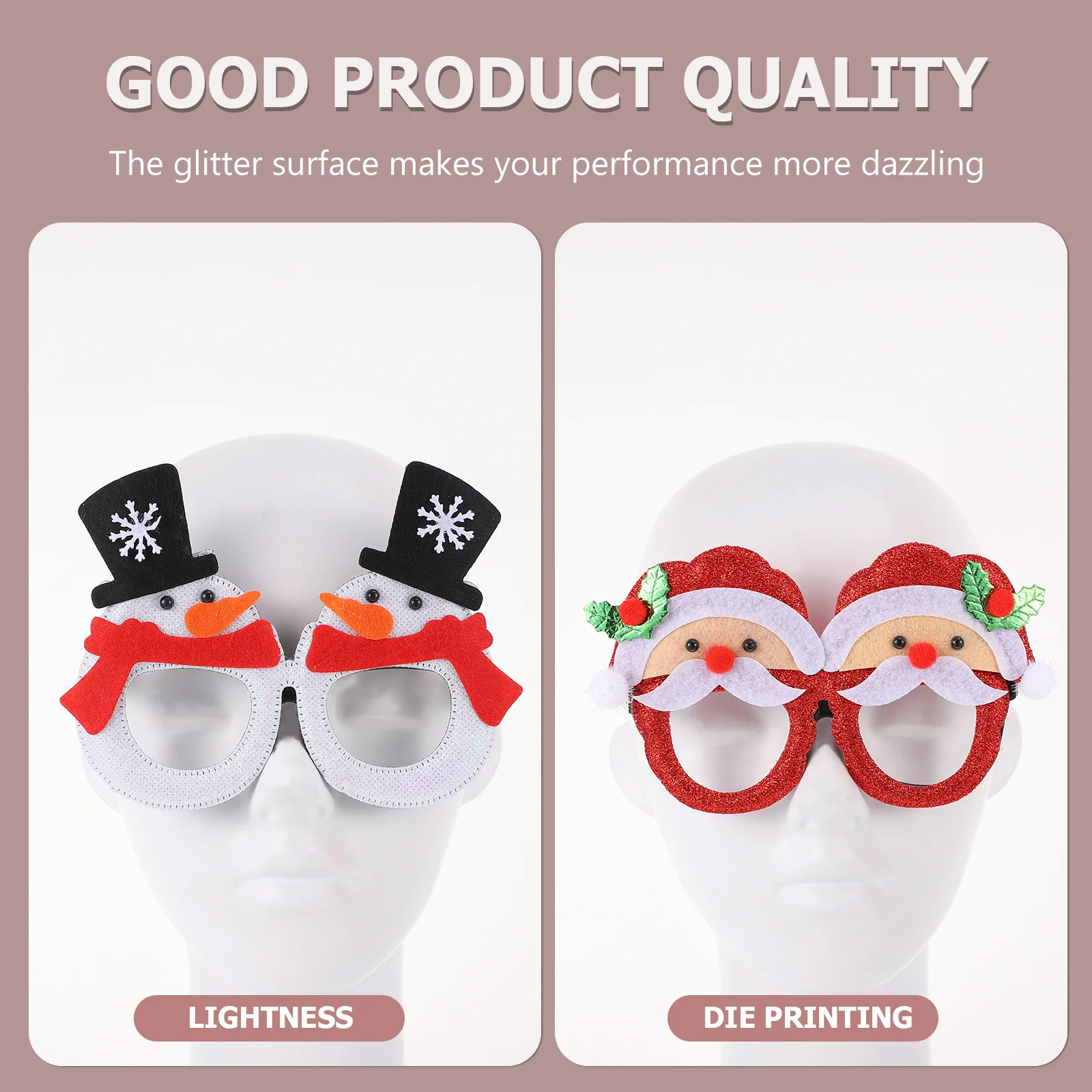 

6Pcs Christmas Glasses Creative Antler Design Bright Accessories Xmas Themed Glasses Frames Festive Party Decor Photo