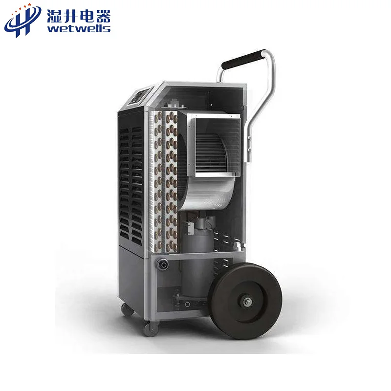 WETWELLS New Electric 150L/D Professional Air Dryer Metal Sheet Dehumidifier Industrial 220V Commercial Big Wheels