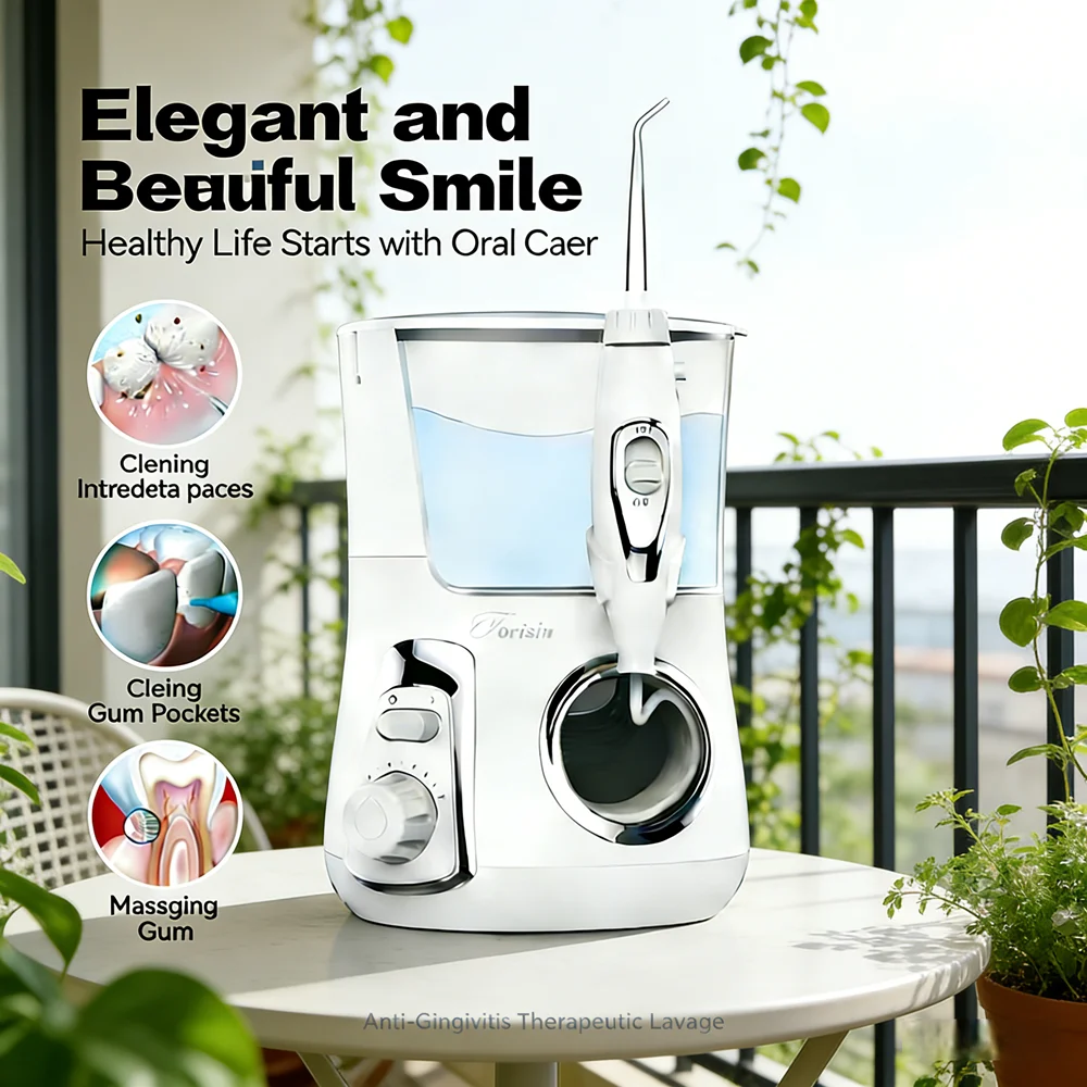 

Мощный ирригатор для полости рта с баком 800 мл, 10 регулируемых режимов, 5 насадок-сопел, для здоровых десен и зубов