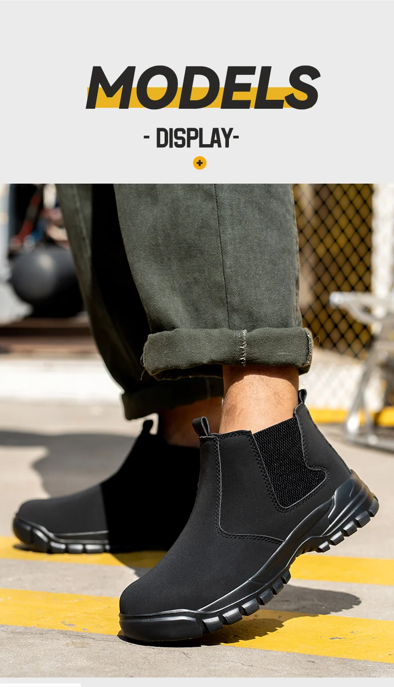 Wasserdichte Lederschuhe für Herren, rutschfeste, unzerstörbare Schutzstiefel, leichte Sicherheitsarbeitsschuhe für Herren, unzerstörbar – Detail 11