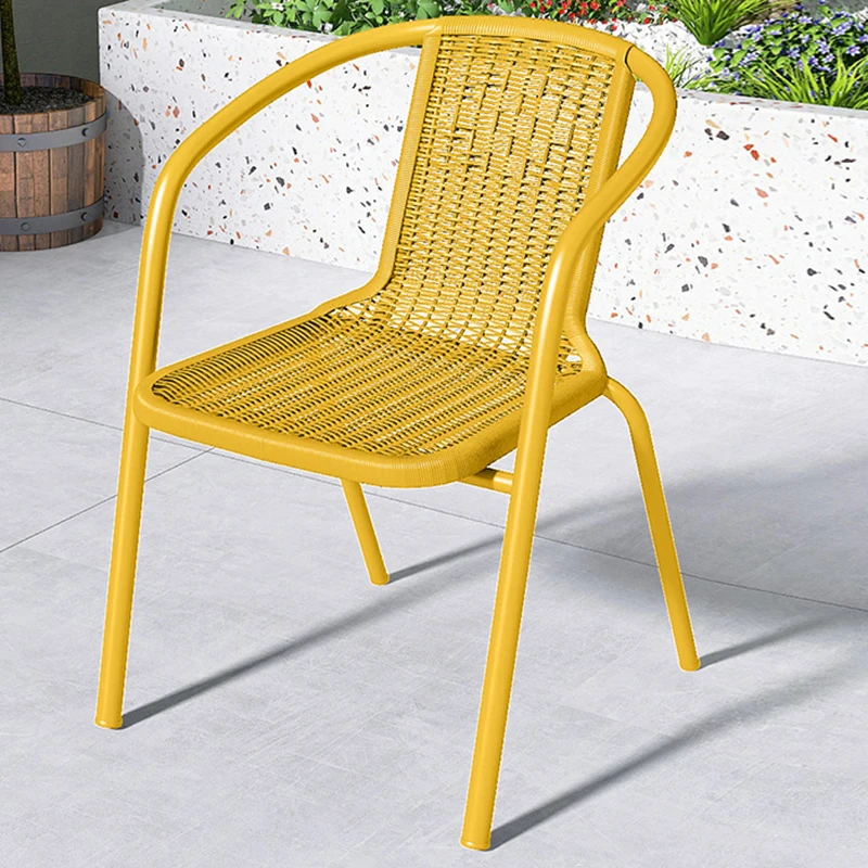 Pvc Plastic Waterproof Garden Chairs Italian Style Modern Park Black Garden Chairs Outdoor Industerial Mueble Jardin Furniture