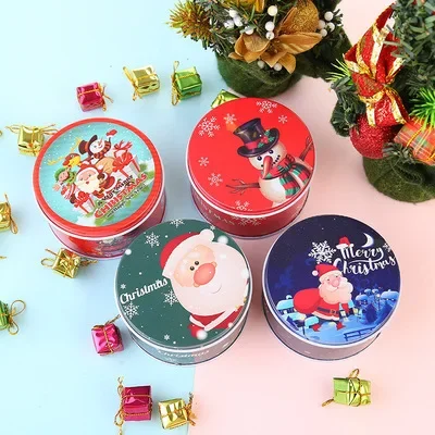 Christmas Scented Candle Tin Jar Portable Travel Soy wax Plant Essential Oil Candle Gift Box Suit With Fragrance Home Decoration