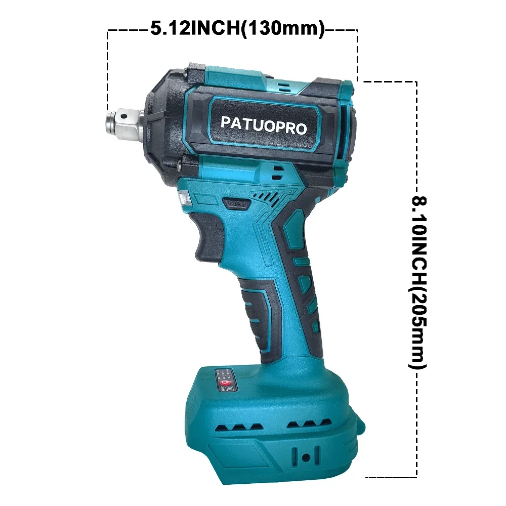 1/2 Inch 550N.m Cordless Electric Impact Wrench Brushless Rechargeable Wrench Power Tools For Makita 18V Battery(No Battery)