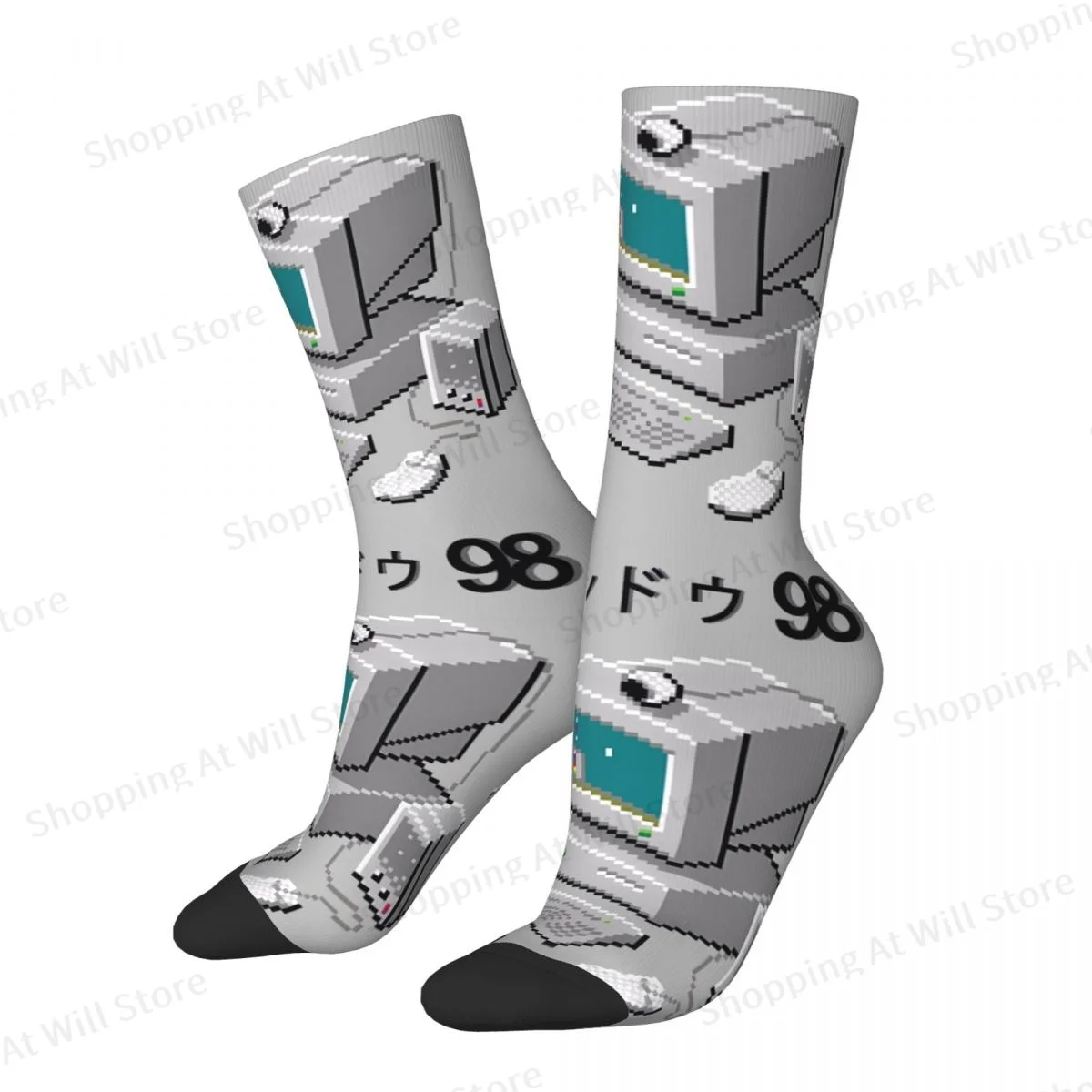 Windows 95 Unisex Winter Socks Windows 98 Vaporwave Windproof Happy Socks Street Style Crazy Sock