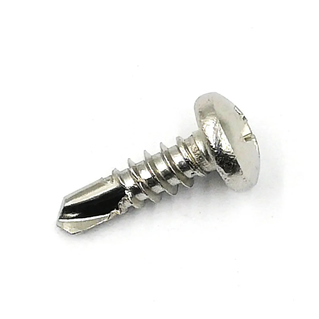 304 Stainless Steel/Carbon Steel with Blue-White Zinc Plating, Phillips Pan Head Self-Drilling Screws, M3.5-M4.8, 20 Pcs/Bag
