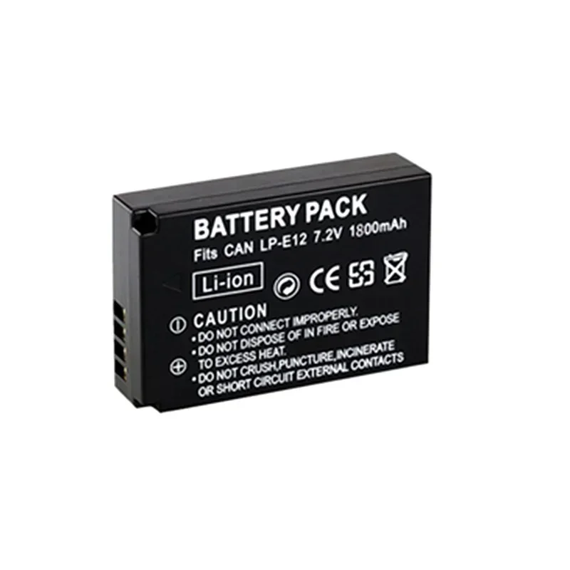 Camera Battery 1800mah LPE12 LP-E12 LP E12 for Canon Rebel SL1 100D Kiss X7 EOS-M EOS M M2 EOS M10 M50 M100 Digital Batteries