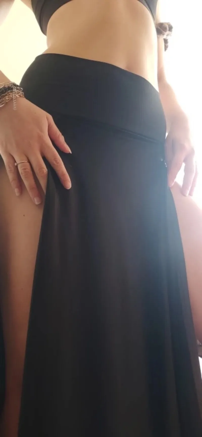 Neu eingetroffen: Sexy Damen-Maxirock mit hoher Taille und doppelten Schlitzen, einfarbig, für den Sommer – Großhandel, Valentinstagsgeschenke – Detail 3