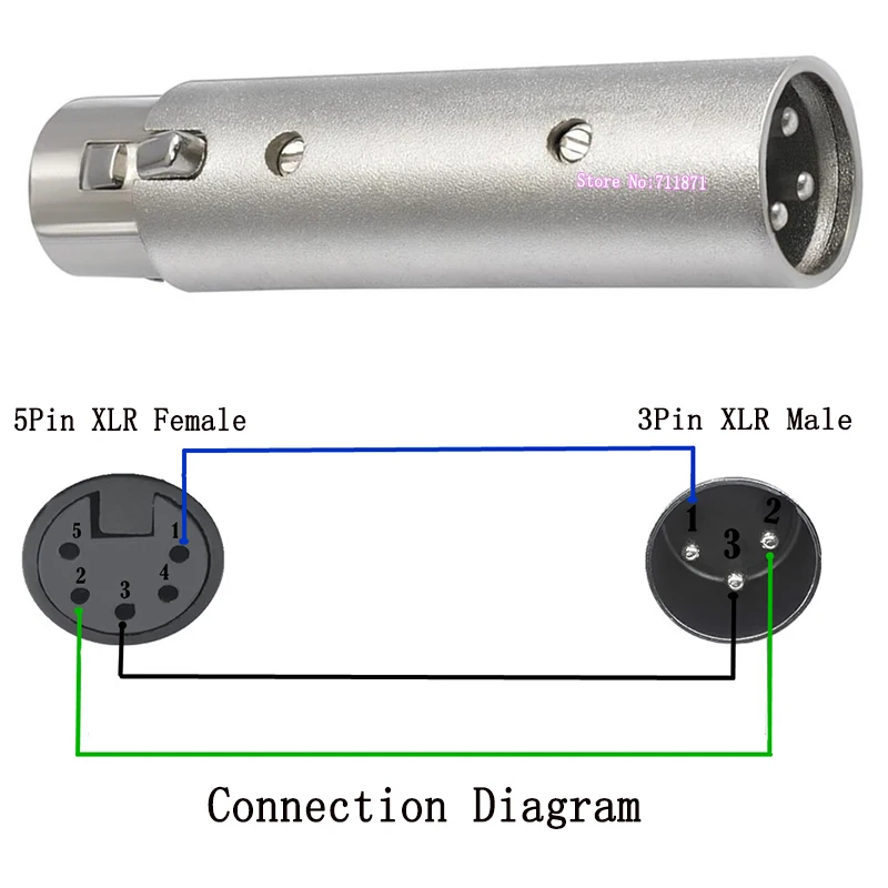 3Pin ชาย 5 พินหญิง XLR อะแดปเตอร์เชื่อมต่อ 5Pin หญิง 3 ขาชาย Xlr Connector อะแดปเตอร์ 3 5 Pin XLR ชายหญิงปลั๊กซ็อกเก็ต