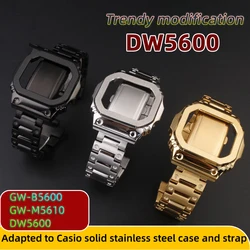 DW-5600 Mod kit DW5000 stainless steel case bezel bracelet for Casio GW-B5600 Metal strap case G-Shock men's watchband chain men