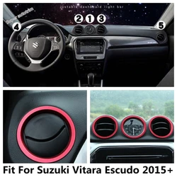 Central Dashboard Middle AC Air Conditioning Outlet Vent Ring Cover Trim Red Accessories For Suzuki Vitara Escudo 2015 - 2022