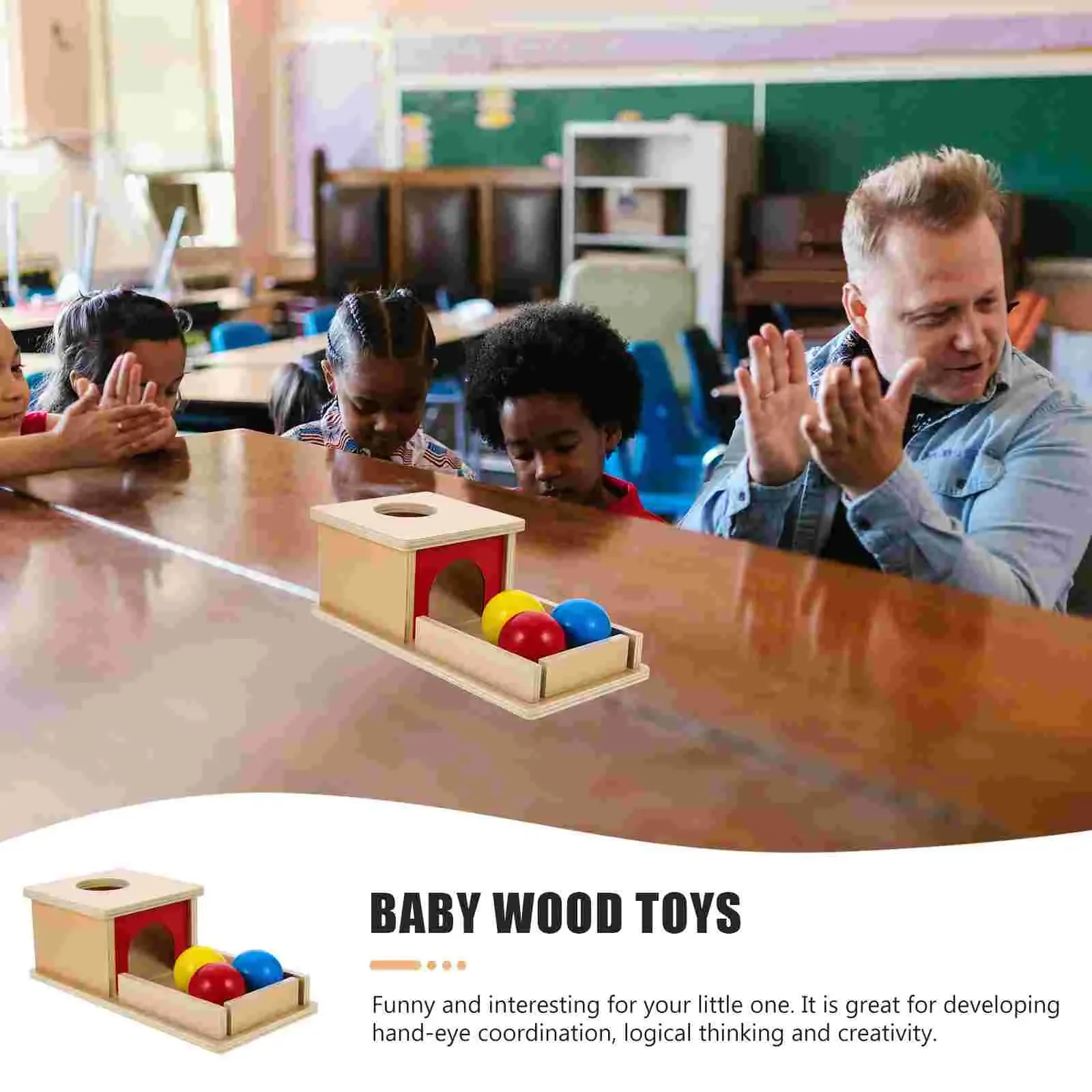 

11Toy Montessori Toys Wooden Box Wood Permanence Balls Drop Ball Kids Stacking Baby Object Sorting Drawer Eye Stacker Blocks