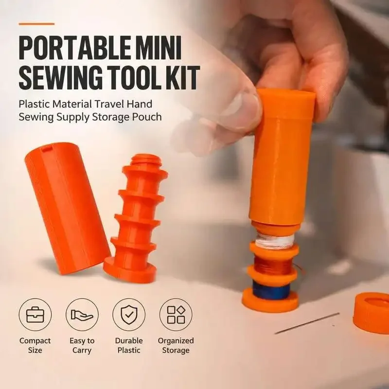 Portable Mini Sewing Thread Spool Holder Stackable Hand Sewing Kit Compact Travel Needle Thread Storage Case