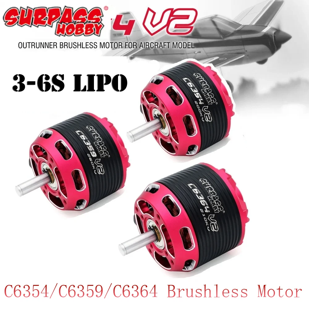 SURPASS HOBBY C6354/C6359/C6364 Brushless Motor 3-6S  For RC Aircraft Plane Multicopter Brushless Outrunner Motor