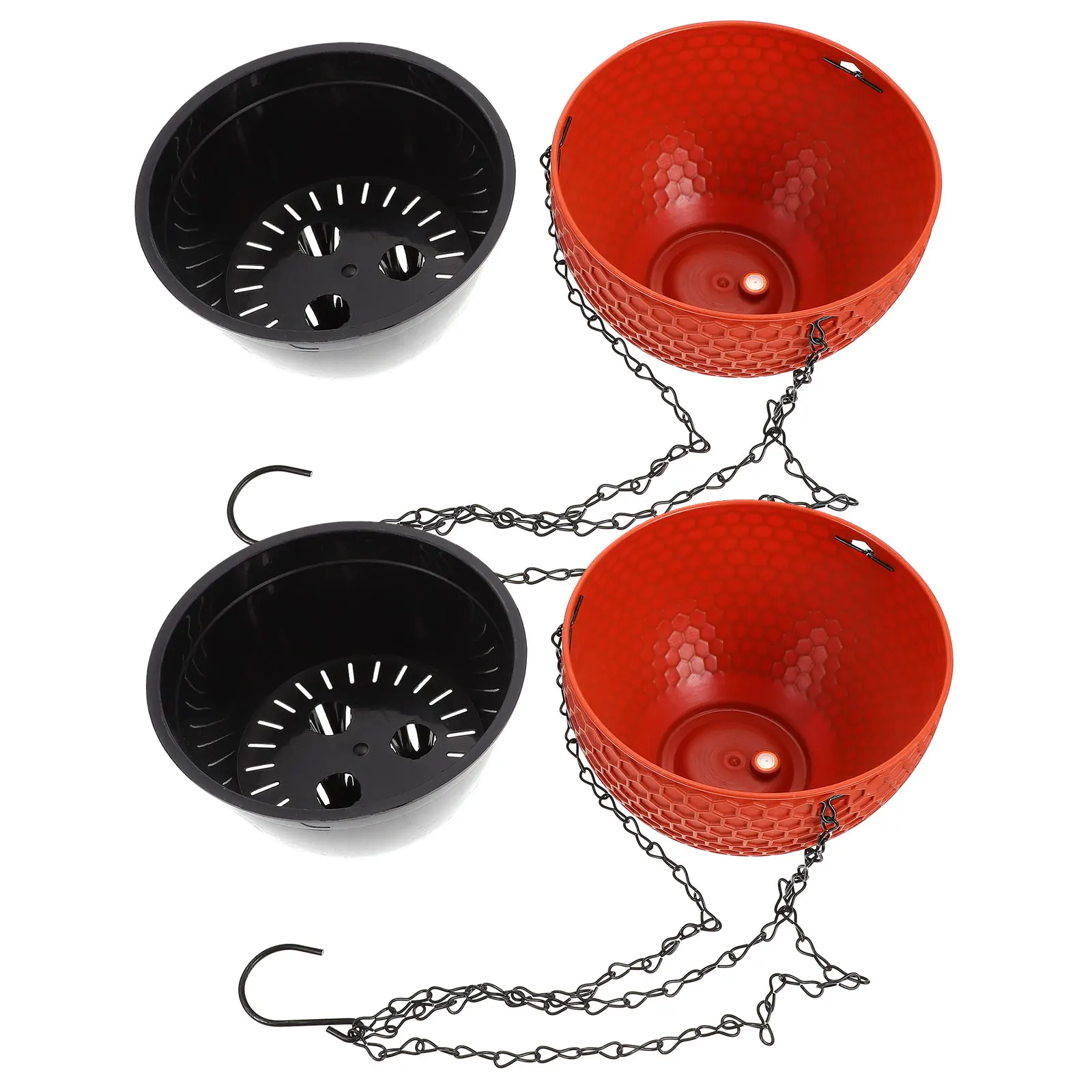 

2 Pcs Plastic Flower Pot Flowerpot Plant Pots Indoor Planters Hanging Outdoor Container Decoration Basket