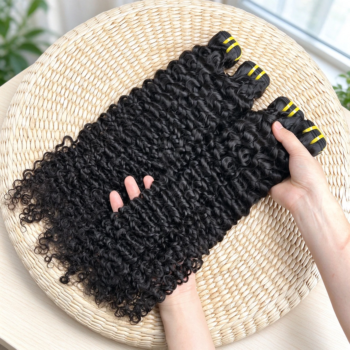 16A Hochwertige, 100% unbehandelte, rohe vietnamesische, tief gelockte Echthaar-Bündel, Jungfrauenhaar, schnelle Haarverlängerungen für Frauen – Detail 6